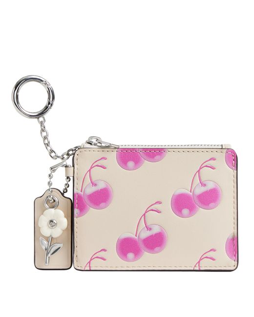 Coach Shell Charm COACH The Summer I Turned Pretty Wavy Zip Card Case With Key Ring In ...