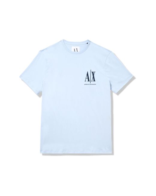 Emporio Armani Blue A | X Armani Exchange Regular Fit Cotton Jersey Micro Icon Logo Tee for men