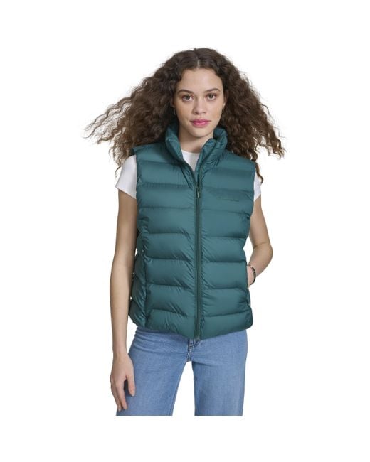 Champion Women's Blue Quilted Packable Puffer Vest
