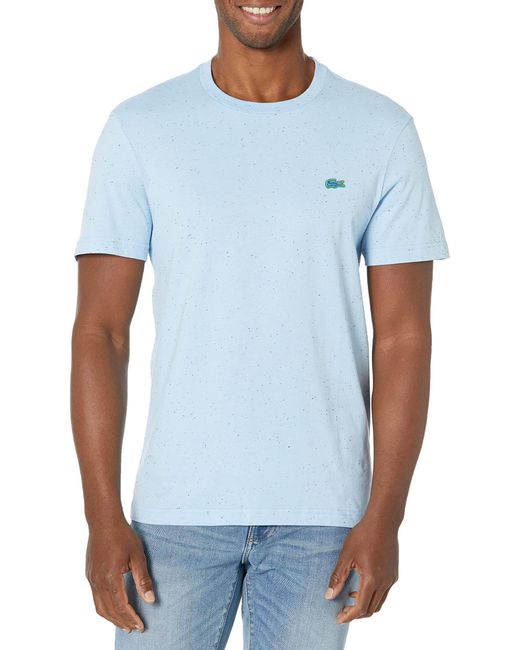 Lacoste Blue Regular Fit Speckled Print Cotton Jersey T-shirt for men