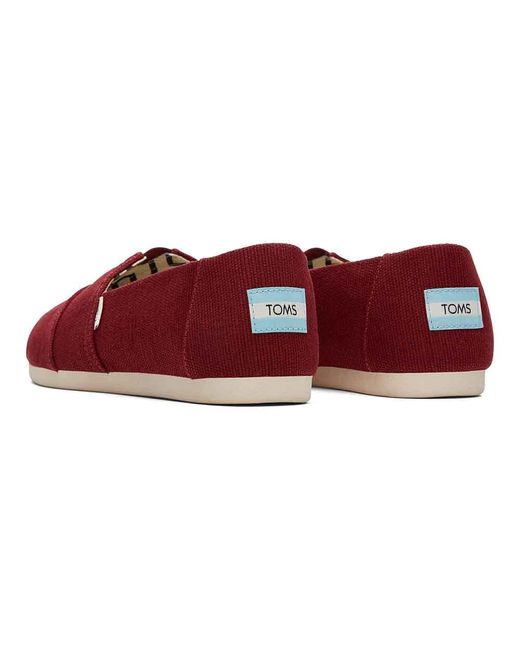 TOMS Red Alpargata Recycled Cotton Canvas Loafer Flat