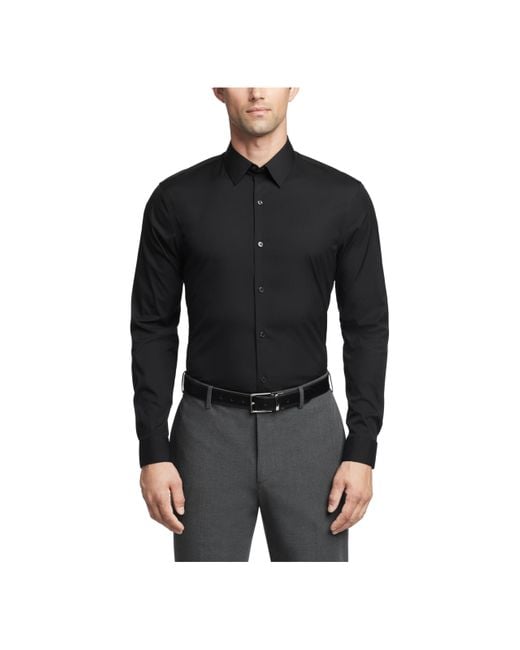 Calvin Klein Dress Shirt Extra Slim Stretch in Black for Men | Lyst