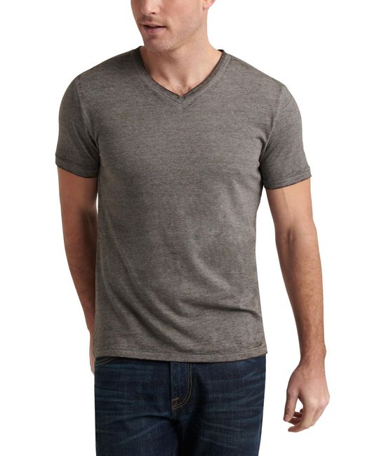 Lucky Brand Gray Mens Venice Burnout V-neck Tee T Shirt for men