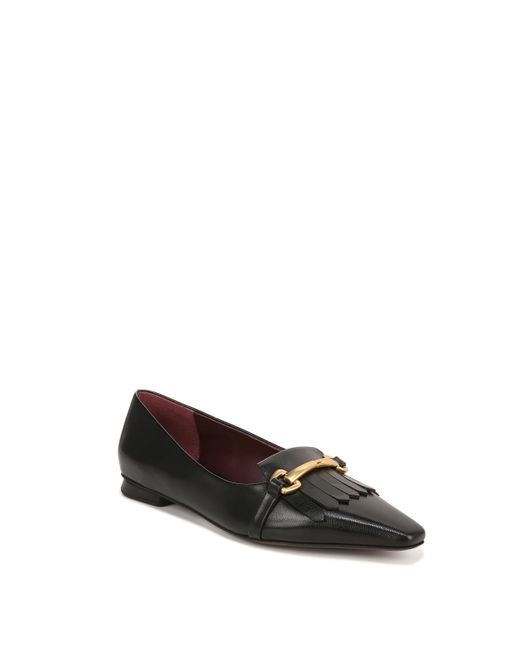 Franco Sarto S Rina Slip On Pointed Toe Loafer Black Glazed Leather 5.5 M