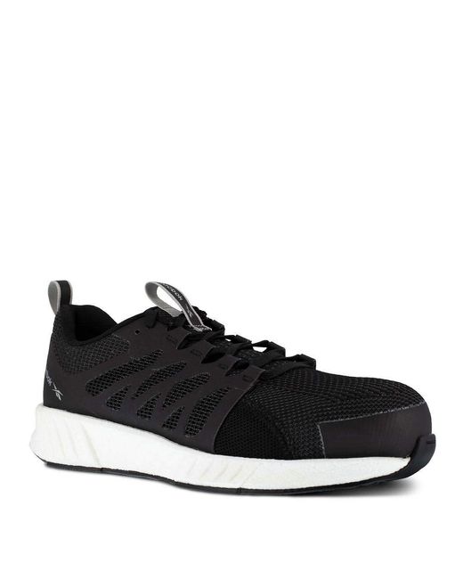 Reebok Work Rb4311 Fusion Flexweave Safety Composite Toe Athletic Work Shoe Black And White for men