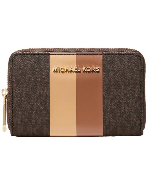 Michael Kors Black Jet Set Small Zip Around Card Case