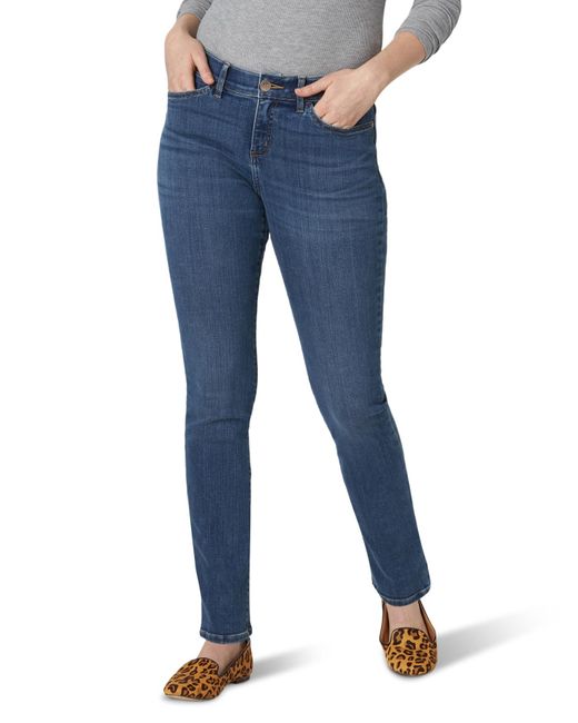 Lee Jeans Blue Plus Size Ultra Lux Comfort With Flex Motion Straight Leg Jean Seattle 26w Petite
