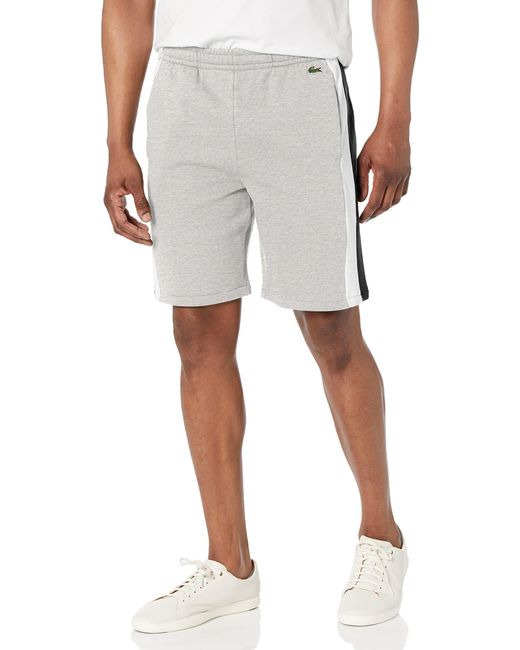Lacoste White Regular Fit Shorts With Adjustable Waist for men