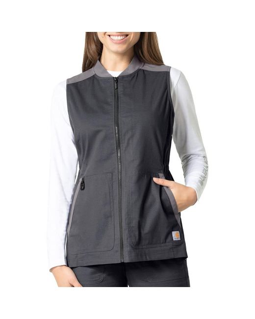 Carhartt Modern Fit Zipfront Utility Vest in Dark Pewter (Gray) Lyst