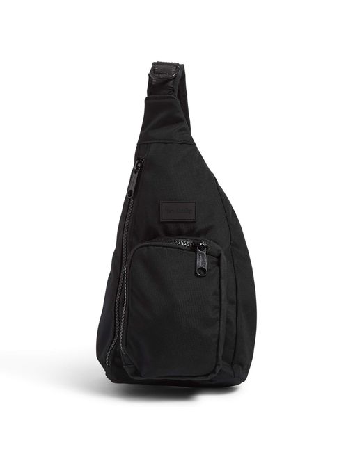 Vera Bradley Recycled Lighten Up Reactive Mini Sling Backpack in Black