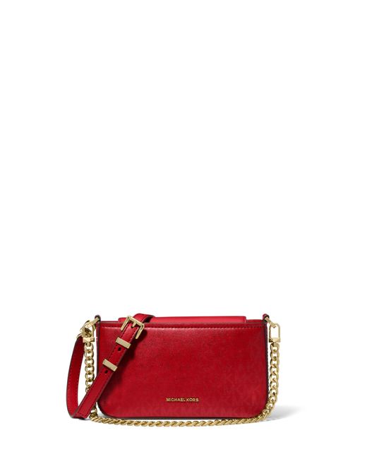 Michael Kors Red Bryant Small Convertible Crossbody Bag