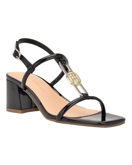 Tommy Hilfiger Black Cones Heeled Sandal