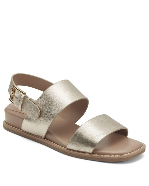 Aerosoles Leather Yumi Flat Sandal in Soft Gold Leather (Metallic) - Lyst