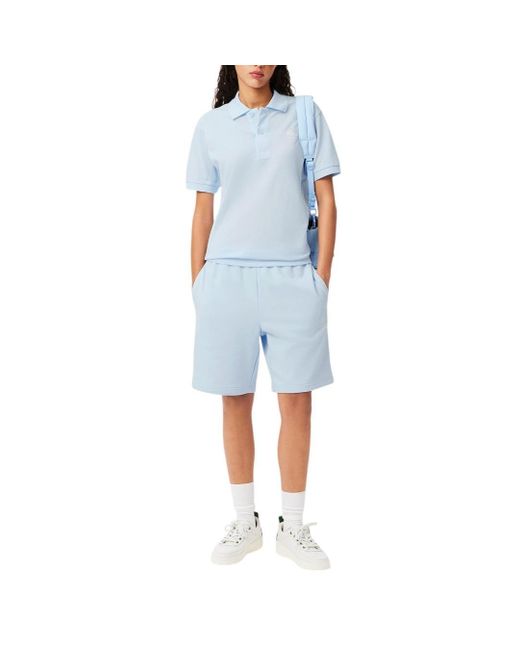 Lacoste Blue Regular Fit Non-brushed Fleece Shorts for men