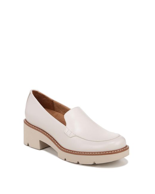 Naturalizer Cabaret Slip On Lug Heeled Loafer in White Lyst