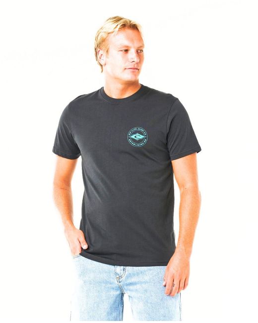 Rip Curl Gray Graphic Short Sleeve Crew Neck T-shirt for men
