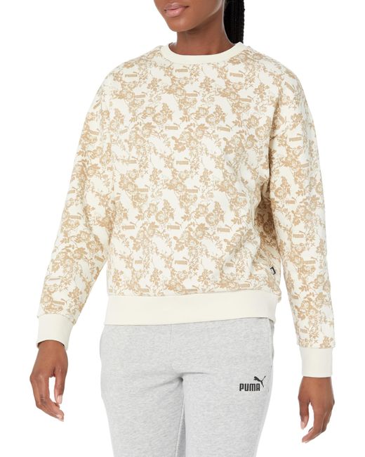 PUMA White Floral Crewneck Sweatshirt