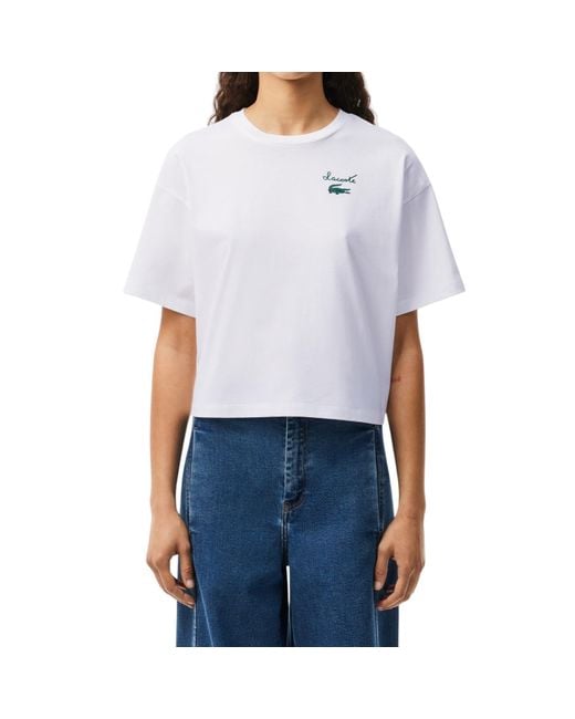 Lacoste White Short Sleeve Relaxed T-shirt