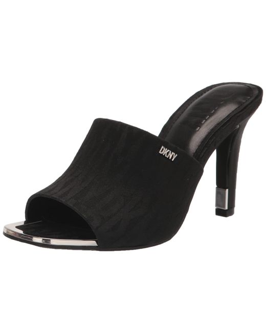 DKNY Black Bronx Open Toe Fashion Pump Heel Sandal Heeled