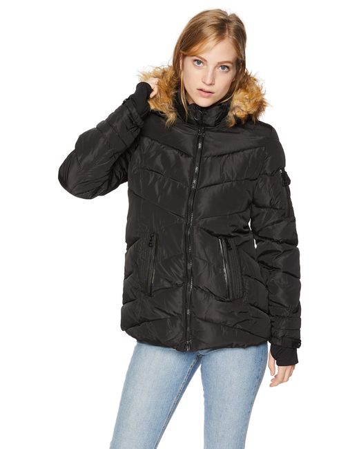 Madden Girl Synthetic Nylon Puffer Jacket in Black - Save 36% - Lyst