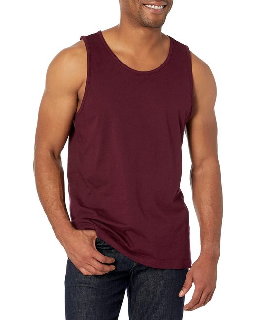 Camiseta de Tirantes de Ajuste Normal Hombre Amazon Essentials de hombre de color Purple