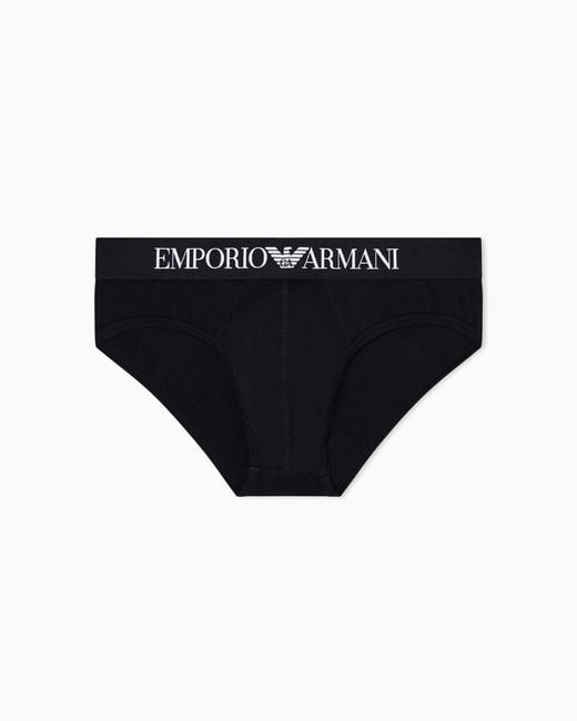 Emporio Armani Black Stretch Cotton Jersey Brief for men
