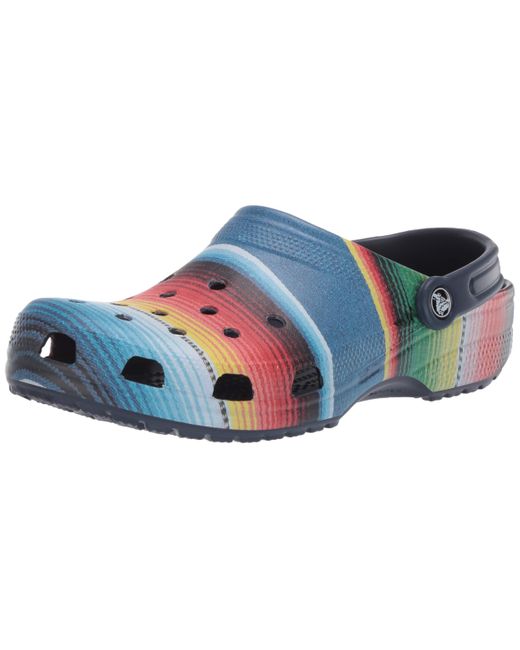 CROCSTM Blue And Classic Striped Clog|casual Slip On Water Shoe