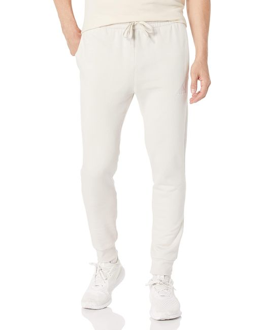 adidas Essentials Fleece Regular Tapered Pants in White for Men | Lyst