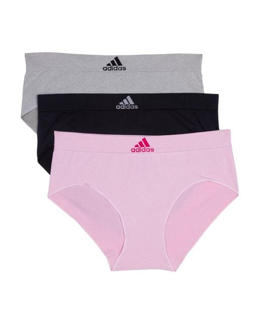 Adidas Pink Seamless Brief Panties 3-pack