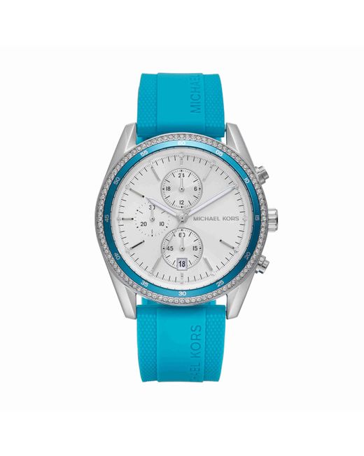Michael Kors Hadyn Chronograph Blue Silicone Watch
