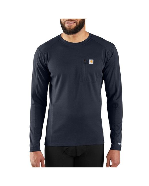 Carhartt Blue Base Layer Size Force Midweight Tech Thermal Base Layer Long Sleeve Shirt for men