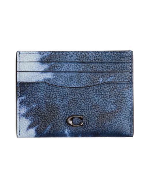 COACH Blue Flat Card Case for men