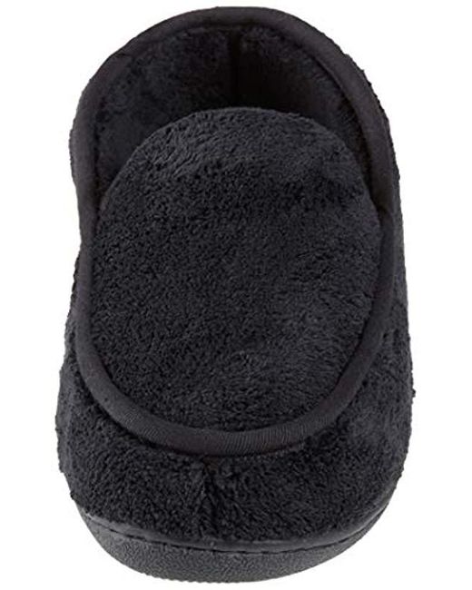 Large 9.5-10.5 Isotoner Mens Sherpa Black Lined Moccasin Slippers Shoes