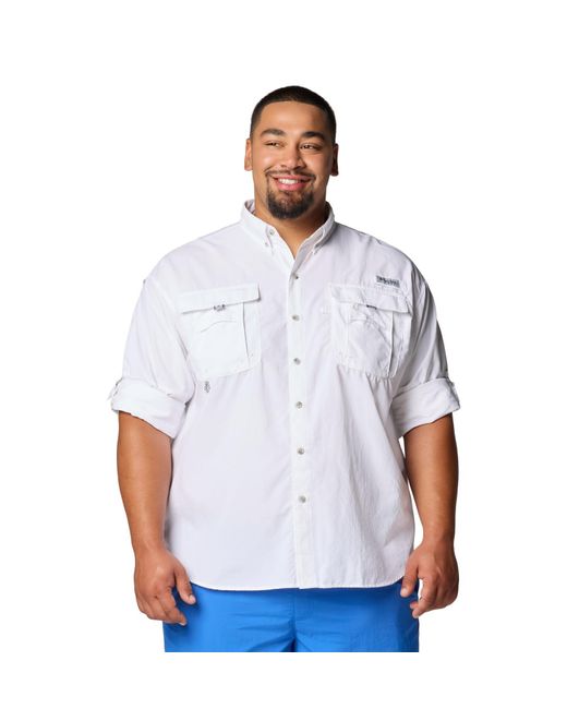 Columbia White Bahama Ii Long Sleeve Shirt for men