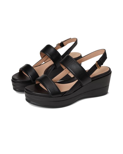 Cole Haan Black Aislin Wedge Sandal Sandals 7.5 B