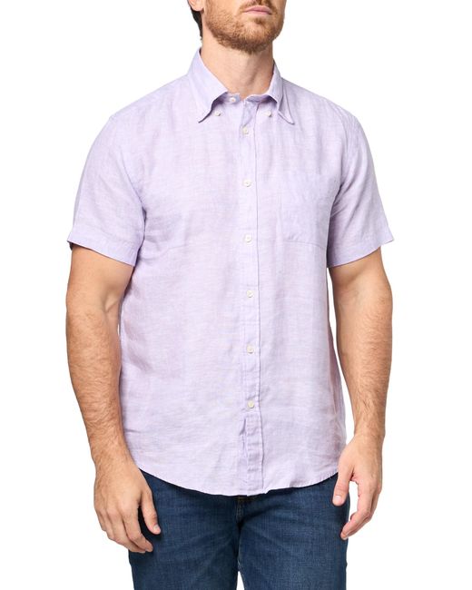 Brooks Brothers White Irish Linen Short-sleeve Sport Shirt for men