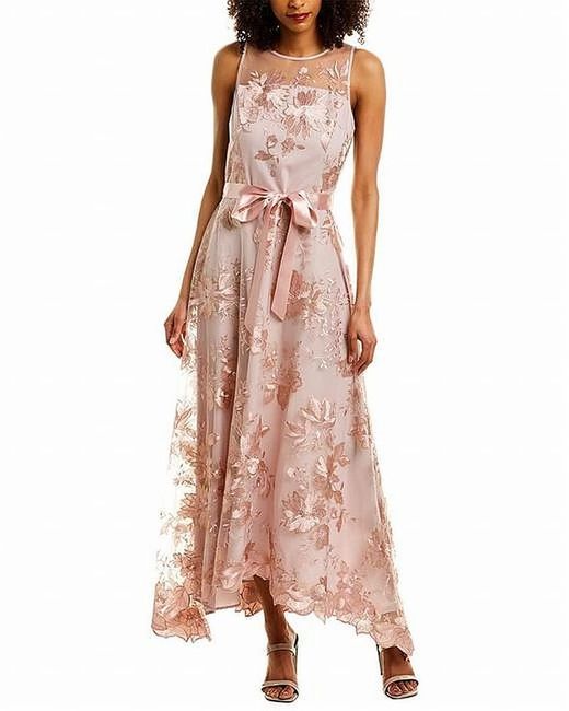 Tahari Pink Asl Sleeveless Sequin Knit Gown