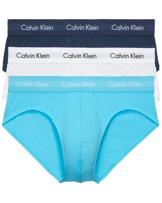 Calvin Klein Blue Cotton Stretch 3-pack Hip Brief for men