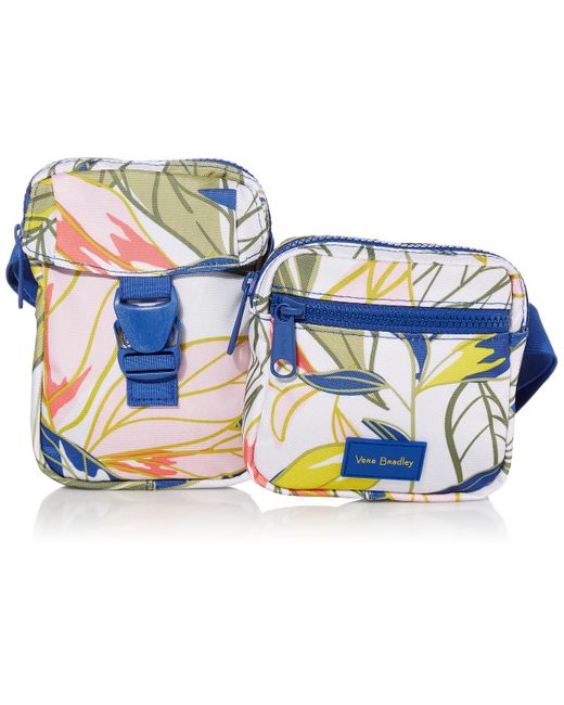 Vera Bradley Blue Recycled Lighten Up Reactive Convertible Belt Bag Sling Crossbody Bag