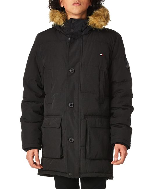 tommy hilfiger men's arctic cloth quilted snorkel bomber