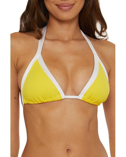 Trina Turk Yellow Standard Courtside Triangle Bikini Top