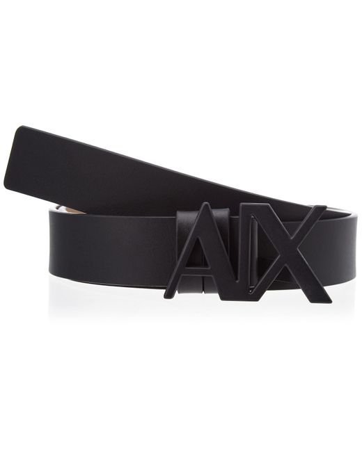 Emporio Armani Black A | X Armani Exchange Tonal Ax Buckle Logo Belt