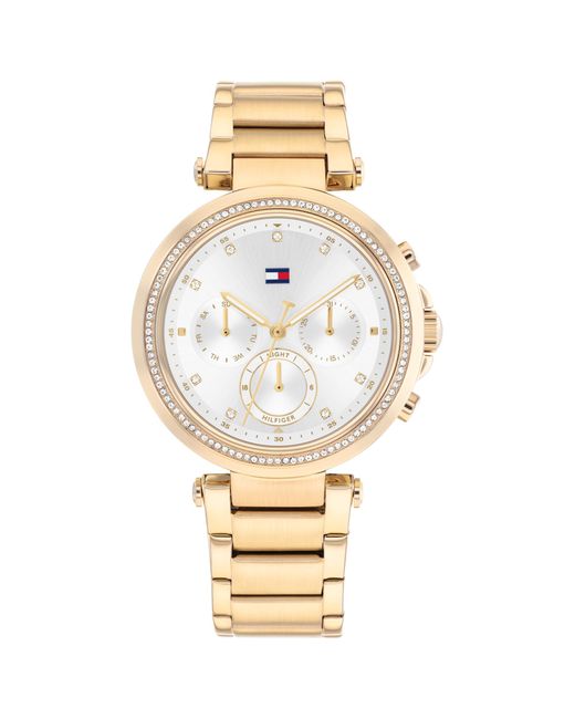 Tommy Hilfiger Metallic Multifunction Stainless Steel Wristwatch - Water Resistant Up To 5 Atm/50 Meters - Premium Fashion Timepiece For All Occasions