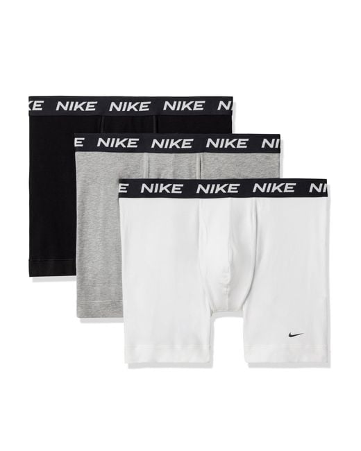 Nike White All Day Cotton Stretch Boxer Brief W/fly Underwear for men