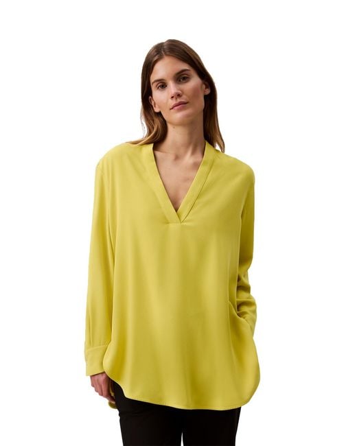 Calvin Klein Yellow Relaxed V Neck Blouse