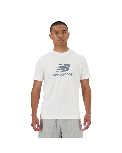New Balance White Sport Essentials Logo T-shirt for men