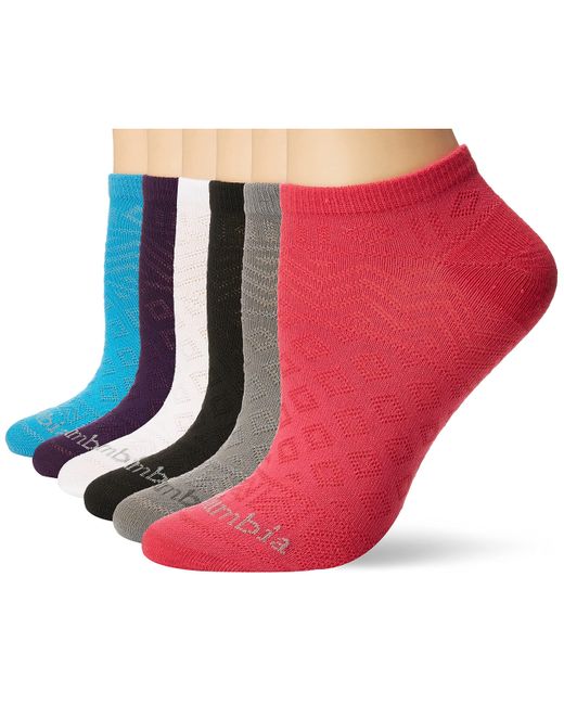 Columbia 6 pack Mesh Lightweight No Show Socks in Pink Lyst