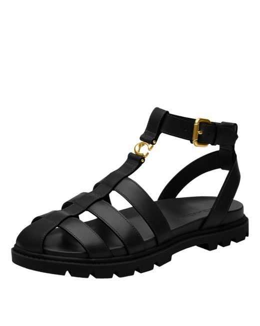 COACH Black Sculpted Fisherman Sandal