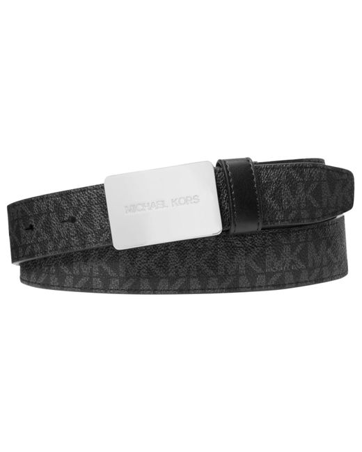Cintura da uomo con placca Mk da 31 mm di Michael Kors in Black da Uomo