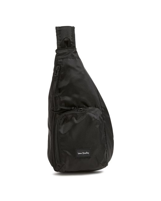 Vera Bradley Black Ripstop Mini Sling Backpack